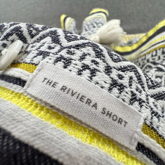 Ann Taylor LOFT Knit Rivera Shorts Sz 0 Yellow White Grayish Black Striped Boho - Picture 8 of 13